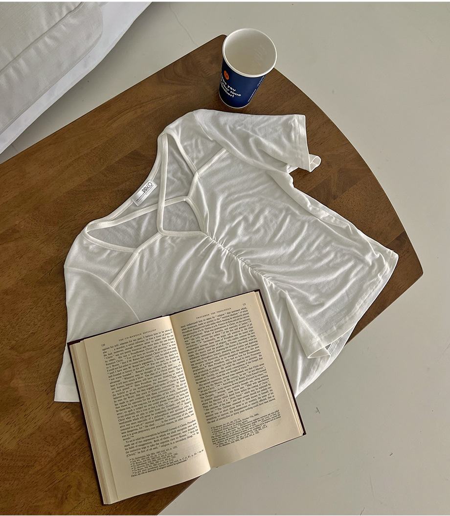 리리앤코 어썸딘 스판 셔링 꼬임 티셔츠