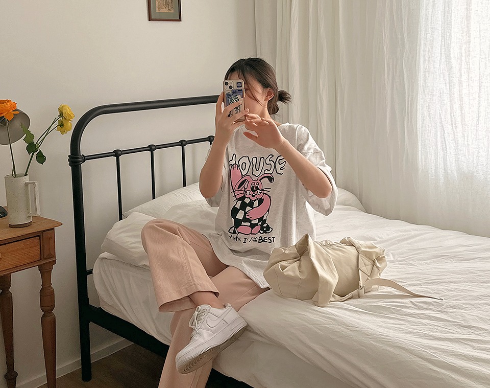 버니브던 프린팅 루즈핏 반팔 티셔츠 | 리리앤코